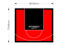 67M2/774X865CM CZERWONO-CZARNE BOISKO DO KOSZYKÓWKI SPEEDSPORT HEXA POWER PRO