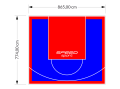 67M2/774X865CM NIEBIESKO-CZERWONE BOISKO DO KOSZYKÓWKI SPEEDSPORT HEXA POWER PRO