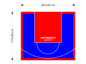 67M2/774X865CM NIEBIESKO-CZERWONE BOISKO DO KOSZYKÓWKI SPEEDSPORT HEXA POWER PRO