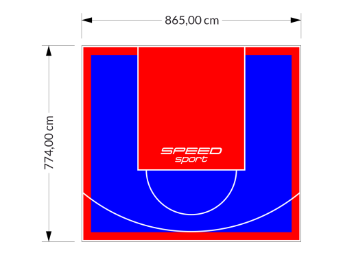67M2/774X865CM NIEBIESKO-CZERWONE BOISKO DO KOSZYKÓWKI SPEEDSPORT HEXA POWER PRO