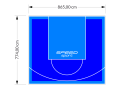 67M2/774X865CM NIEBIESKO-BŁĘKITNE BOISKO DO KOSZYKÓWKI SPEEDSPORT HEXA POWER PRO