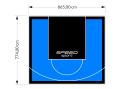 67M2/774X865CM BŁĘKITNO-CZARNE BOISKO DO KOSZYKÓWKI SPEEDSPORT HEXA POWER PRO