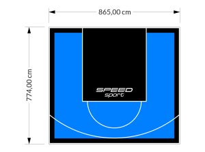 67M2/774X865CM BŁĘKITNO-CZARNE BOISKO DO KOSZYKÓWKI SPEEDSPORT HEXA POWER PRO