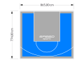 67M2/774X865CM BŁĘKITNO-SZARE BOISKO DO KOSZYKÓWKI SPEEDSPORT HEXA POWER PRO