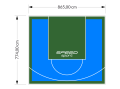 67M2/774X865CM BŁĘKITNO-ZIELONE BOISKO DO KOSZYKÓWKI SPEEDSPORT HEXA POWER PRO