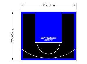 67M2/774X865CM CZARNO-NIEBIESKIE BOISKO DO KOSZYKÓWKI SPEEDSPORT HEXA POWER PRO