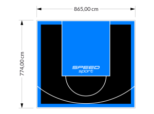 67M2/774X865CM CZARNO-BŁĘKITNE BOISKO DO KOSZYKÓWKI SPEEDSPORT HEXA POWER PRO