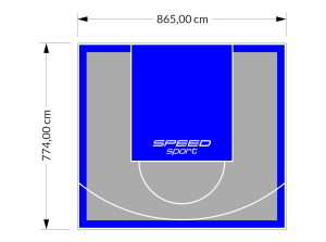 67M2/774X865CM SZARO-NIEBIESKIE BOISKO DO KOSZYKÓWKI SPEEDSPORT HEXA POWER PRO