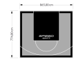 67M2/774X865CM SZARO-CZARNE BOISKO DO KOSZYKÓWKI SPEEDSPORT HEXA POWER PRO