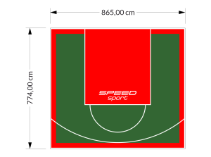 67M2/774X865CM ZIELONO-CZERWONE BOISKO DO KOSZYKÓWKI SPEEDSPORT HEXA POWER PRO
