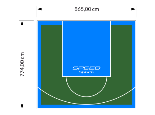 67M2/774X865CM ZIELONO-BŁĘKITNE BOISKO DO KOSZYKÓWKI SPEEDSPORT HEXA POWER PRO