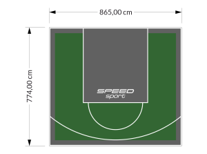 67M2/774X865CM ZIELONO-GRAFITOWE BOISKO DO KOSZYKÓWKI SPEEDSPORT HEXA POWER PRO