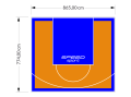 67M2/774X865CM POMARAŃCZOWO-NIEBIESKIE BOISKO DO KOSZYKÓWKI SPEEDSPORT HEXA POWER PRO