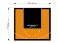 67M2/774X865CM POMARAŃCZOWO-CZARNE BOISKO DO KOSZYKÓWKI SPEEDSPORT HEXA POWER PRO
