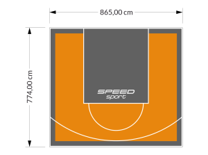 67M2/774X865CM POMARAŃCZOWO-GRAFITOWE BOISKO DO KOSZYKÓWKI SPEEDSPORT HEXA POWER PRO