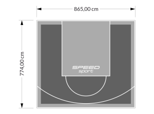 67M2/774X865CM GRAFITOWO-SZARE BOISKO DO KOSZYKÓWKI SPEEDSPORT HEXA POWER PRO