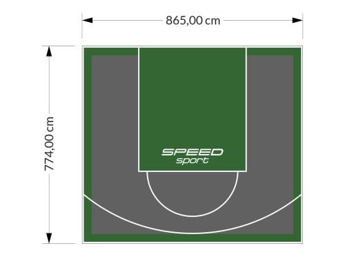 67M2/774X865CM GRAFITOWO-ZIELONE BOISKO DO KOSZYKÓWKI SPEEDSPORT HEXA POWER PRO