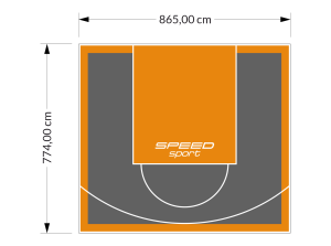 67M2/774X865CM GRAFITOWO-POMARAŃCZOWE BOISKO DO KOSZYKÓWKI SPEEDSPORT HEXA POWER PRO