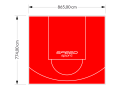 67M2/774X865CM CZERWONE BOISKO DO KOSZYKÓWKI SPEEDSPORT HEXA POWER PRO