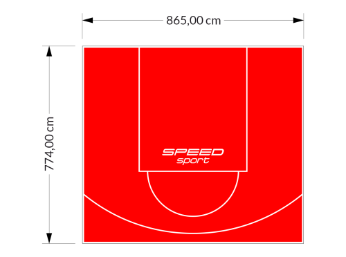 67M2/774X865CM CZERWONE BOISKO DO KOSZYKÓWKI SPEEDSPORT HEXA POWER PRO