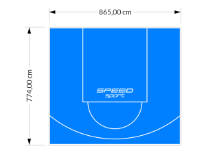 67M2/774X865CM BŁĘKITNE BOISKO DO KOSZYKÓWKI SPEEDSPORT HEXA POWER PRO