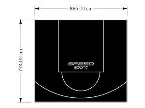 67M2/774X865CM CZARNE BOISKO DO KOSZYKÓWKI SPEEDSPORT HEXA POWER PRO