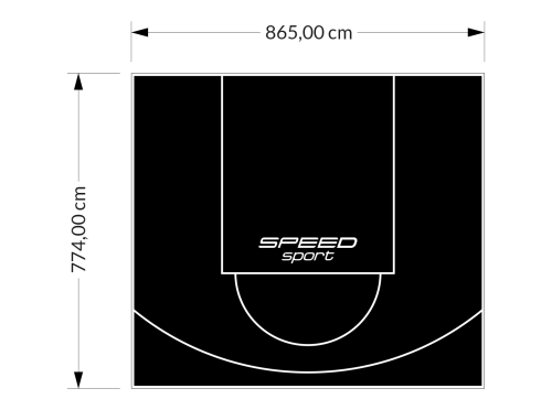 67M2/774X865CM CZARNE BOISKO DO KOSZYKÓWKI SPEEDSPORT HEXA POWER PRO
