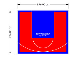 69M2/774X896CM CZERWONO-NIEBIESKIE BOISKO DO KOSZYKÓWKI SPEEDSPORT HEXA POWER PRO