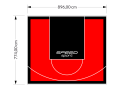 69M2/774X896CM CZERWONO-CZARNE BOISKO DO KOSZYKÓWKI SPEEDSPORT HEXA POWER PRO