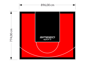 69M2/774X896CM CZERWONO-CZARNE BOISKO DO KOSZYKÓWKI SPEEDSPORT HEXA POWER PRO