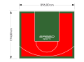 69M2/774X896CM CZERWONO-ZIELONE BOISKO DO KOSZYKÓWKI SPEEDSPORT HEXA POWER PRO