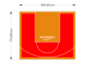 69M2/774X896CM CZERWONO-POMARAŃCZOWE BOISKO DO KOSZYKÓWKI SPEEDSPORT HEXA POWER PRO