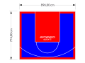 69M2/774X896CM NIEBIESKO-CZERWONE BOISKO DO KOSZYKÓWKI SPEEDSPORT HEXA POWER PRO
