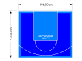 69M2/774X896CM NIEBIESKO-BŁĘKITNE BOISKO DO KOSZYKÓWKI SPEEDSPORT HEXA POWER PRO