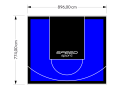 69M2/774X896CM NIEBIESKO-CZARNE BOISKO DO KOSZYKÓWKI SPEEDSPORT HEXA POWER PRO