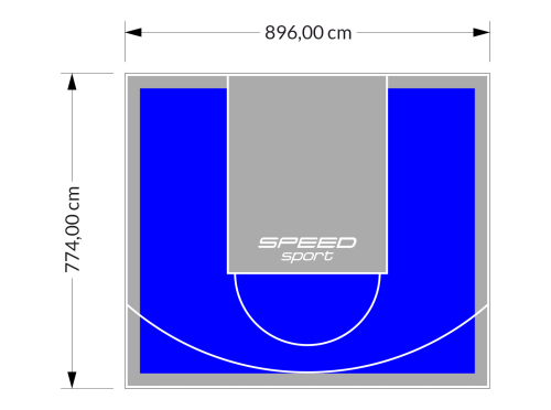 69M2/774X896CM NIEBIESKO-SZARE BOISKO DO KOSZYKÓWKI SPEEDSPORT HEXA POWER PRO
