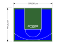 69M2/774X896CM NIEBIESKO-ZIELONE BOISKO DO KOSZYKÓWKI SPEEDSPORT HEXA POWER PRO