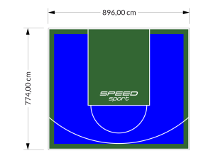 69M2/774X896CM NIEBIESKO-ZIELONE BOISKO DO KOSZYKÓWKI SPEEDSPORT HEXA POWER PRO
