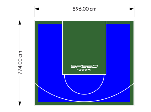 69M2/774X896CM NIEBIESKO-ZIELONE BOISKO DO KOSZYKÓWKI SPEEDSPORT HEXA POWER PRO