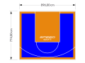 69M2/774X896CM NIEBIESKO-POMARAŃCZOWE BOISKO DO KOSZYKÓWKI SPEEDSPORT HEXA POWER PRO