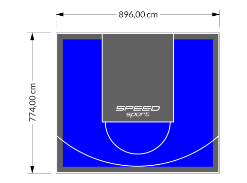 69M2/774X896CM NIEBIESKO-GRAFITOWE BOISKO DO KOSZYKÓWKI SPEEDSPORT HEXA POWER PRO