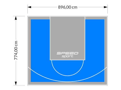 69M2/774X896CM BŁĘKITNO-SZARE BOISKO DO KOSZYKÓWKI SPEEDSPORT HEXA POWER PRO