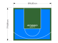 69M2/774X896CM BŁĘKITNO-ZIELONE BOISKO DO KOSZYKÓWKI SPEEDSPORT HEXA POWER PRO