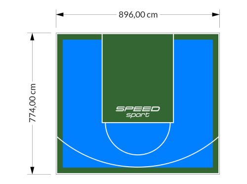 69M2/774X896CM BŁĘKITNO-ZIELONE BOISKO DO KOSZYKÓWKI SPEEDSPORT HEXA POWER PRO