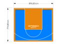 69M2/774X896CM BŁĘKITNO-POMARAŃCZOWE BOISKO DO KOSZYKÓWKI SPEEDSPORT HEXA POWER PRO