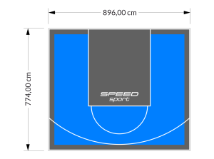 69M2/774X896CM BŁĘKITNO-GRAFITOWE BOISKO DO KOSZYKÓWKI SPEEDSPORT HEXA POWER PRO