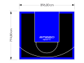 69M2/774X896CM CZARNO-NIEBIESKIE BOISKO DO KOSZYKÓWKI SPEEDSPORT HEXA POWER PRO