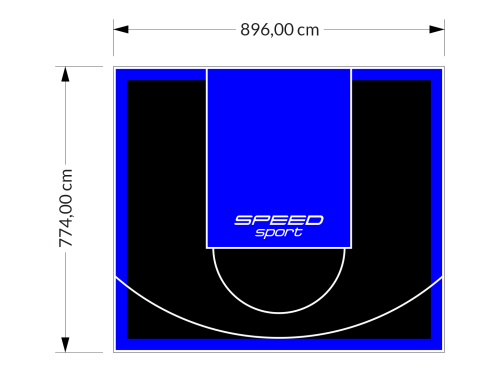 69M2/774X896CM CZARNO-NIEBIESKIE BOISKO DO KOSZYKÓWKI SPEEDSPORT HEXA POWER PRO
