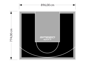 69M2/774X896CM CZARNO-SZARE BOISKO DO KOSZYKÓWKI SPEEDSPORT HEXA POWER PRO