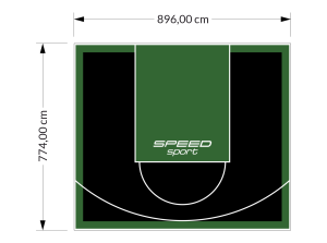 69M2/774X896CM CZARNO-ZIELONE BOISKO DO KOSZYKÓWKI SPEEDSPORT HEXA POWER PRO